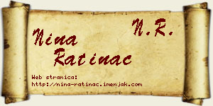 Nina Ratinac vizit kartica